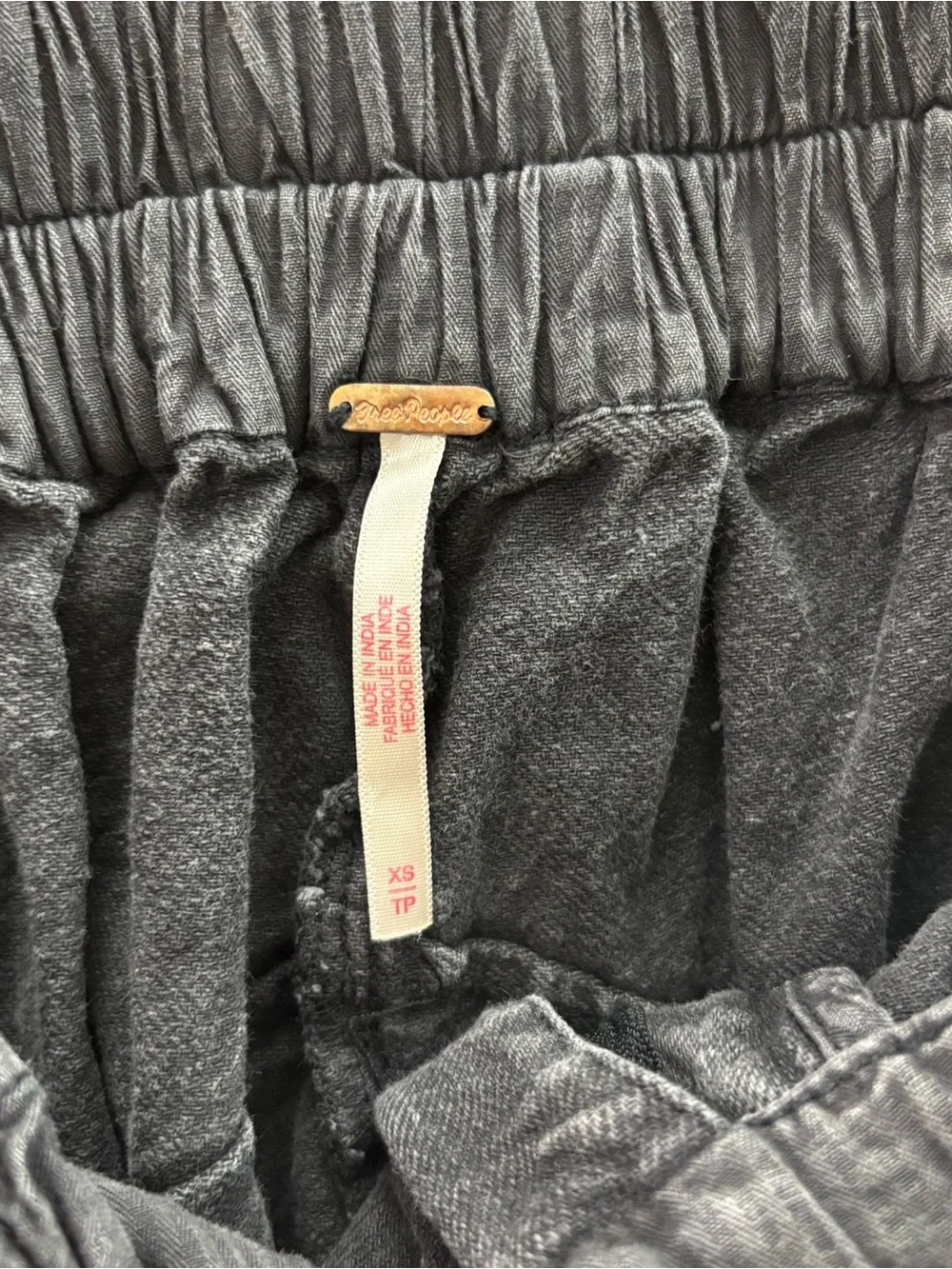 Free People Washed Black Wide-Leg Cropped Jeans